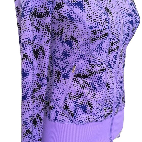 Zella Activewear Purple Patterned Design Full Zip Side Pockets Women's Size XS - Picture 3 of 7